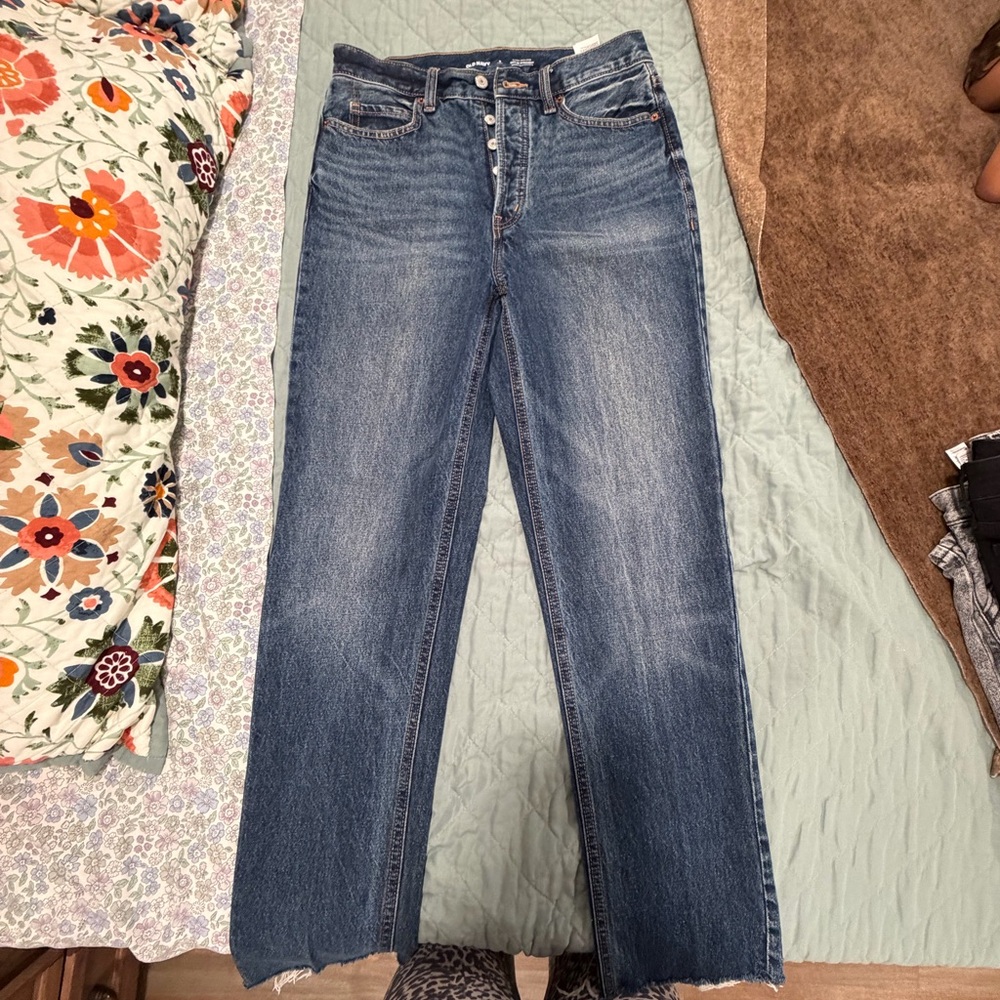 Old Navy Women's Medium Blue Straight Leg Jeans